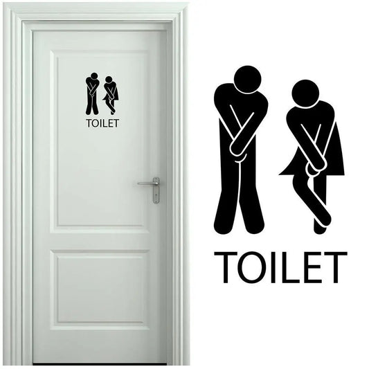 WC Toilet Entrance Sign Door Stickers For Public Place Home Decoration Creative Pattern Wall Decals Diy Funny Vinyl Mural Art