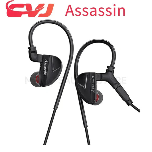 CVJ Assassin in Ear Earphones 1BA+1DD Vibrate Mode Game HIFI Microphone Hybrid Tuning Switch Wired Earbuds IEM Headphone